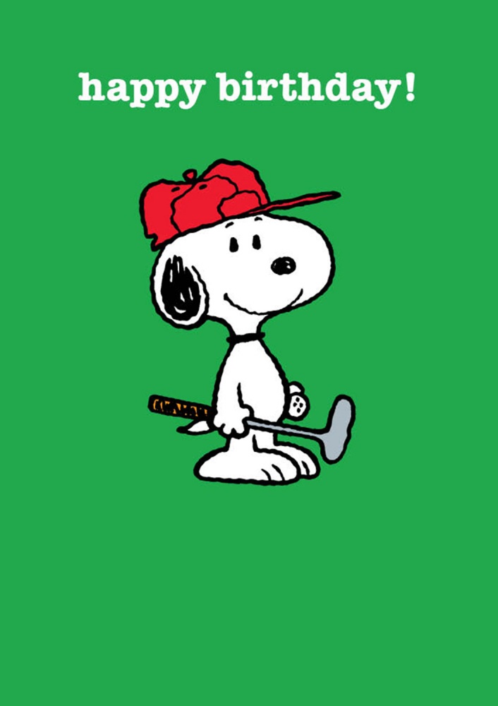 Snoopy Happy Birthday Golf - Greeting Card